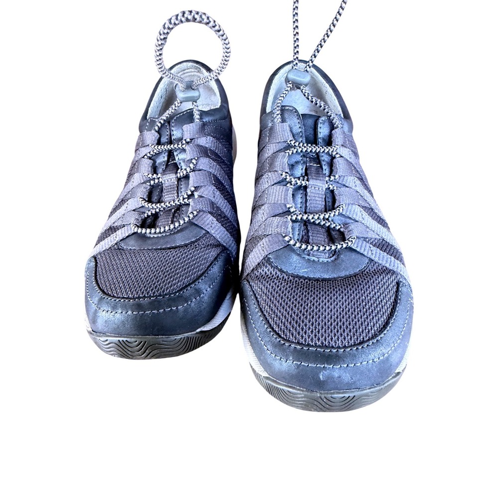 Dansko Honor Womens Charcoal Grey Leather Mesh Bungee Walking Shoes Size 38